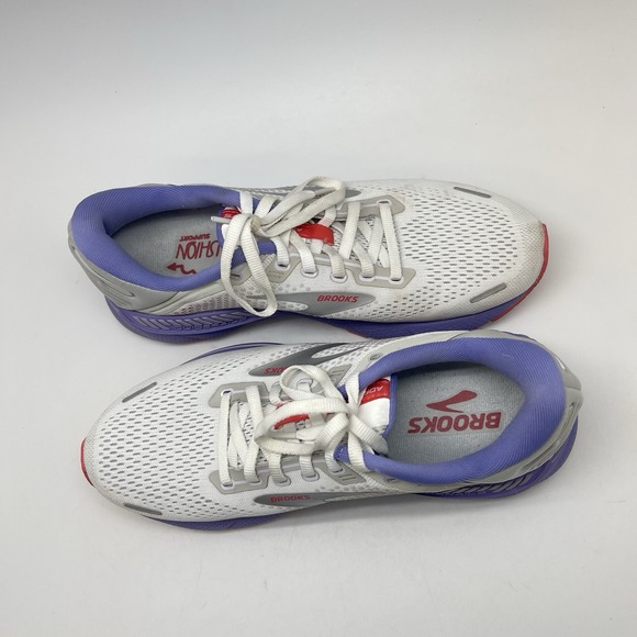 Brooks Sneakers Womens 9 B Adrenaline GTS 22 1203531B105 White Running Gym Shoes - Picture 8 of 11